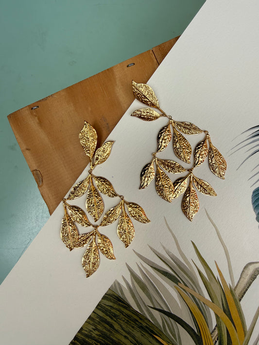 Boucles d'oreilles Feuillage doré