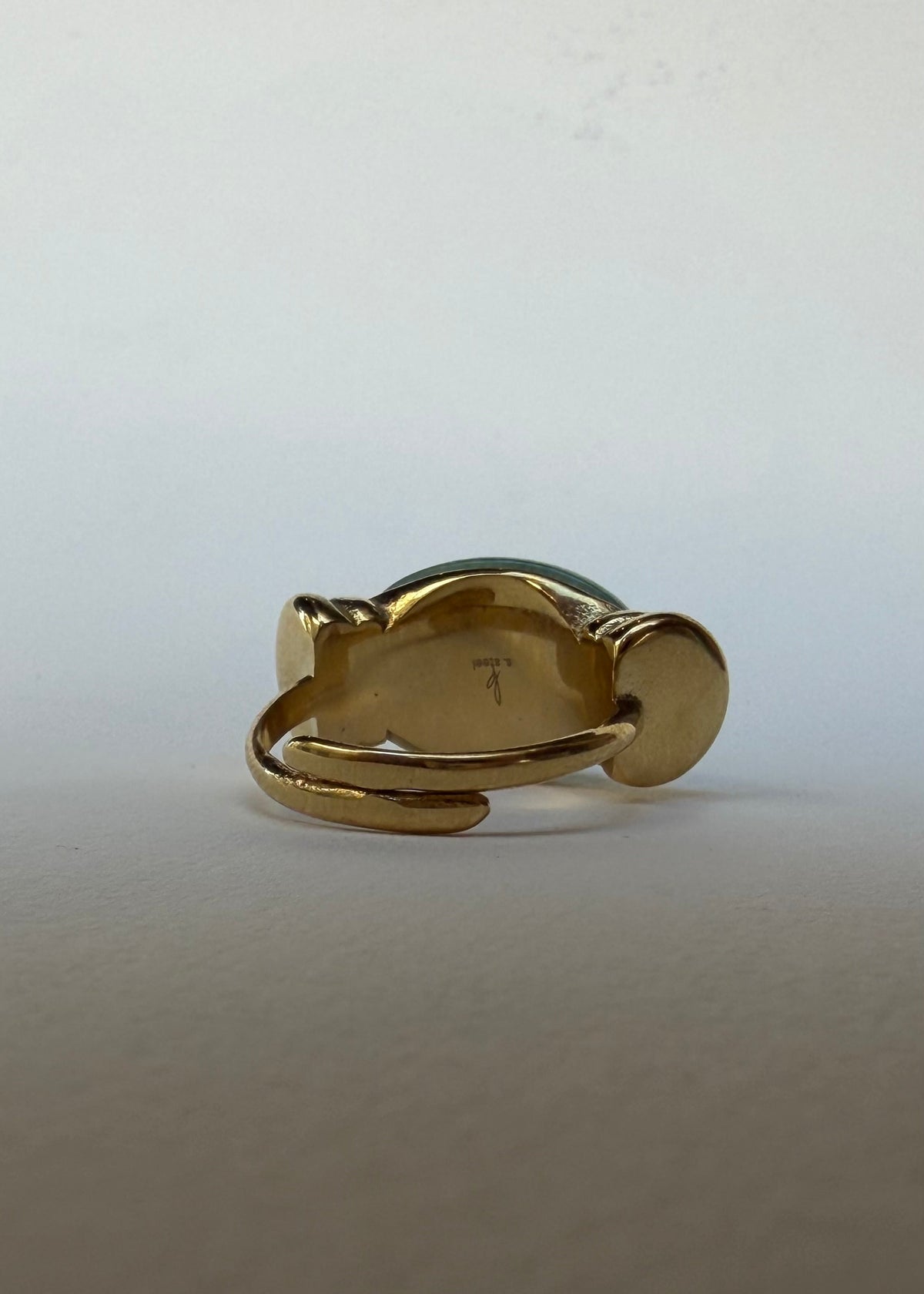 Bague Pierre Naturelle Verte et Dorée