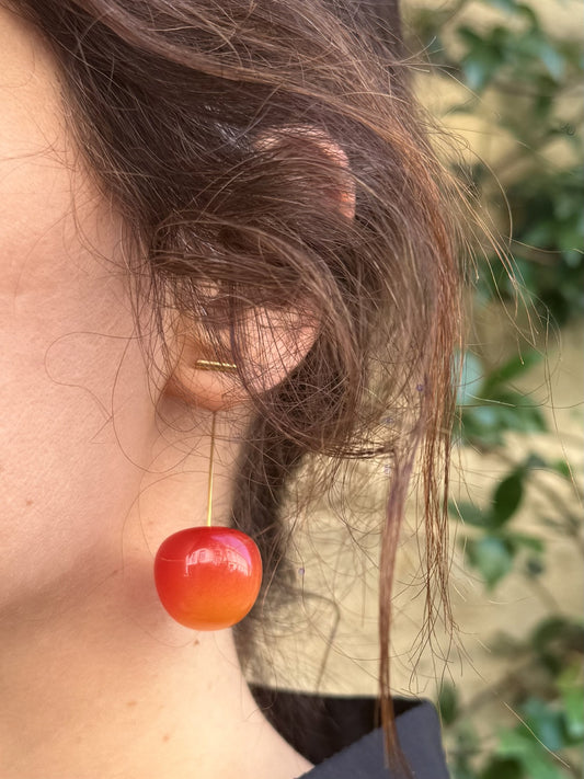 Boucles d'oreilles Cerise Rouge intence