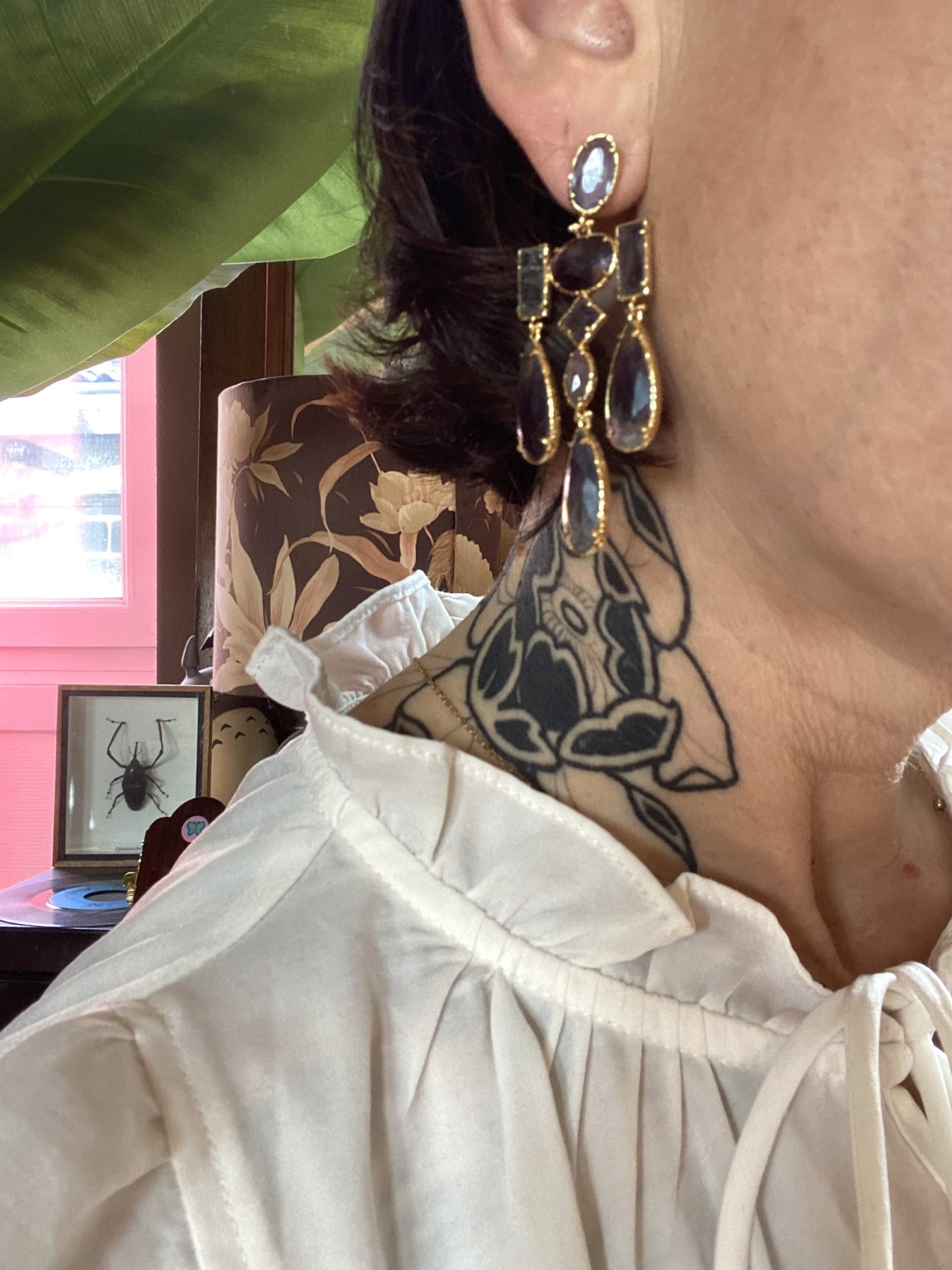 boucle d'oreille améthyste