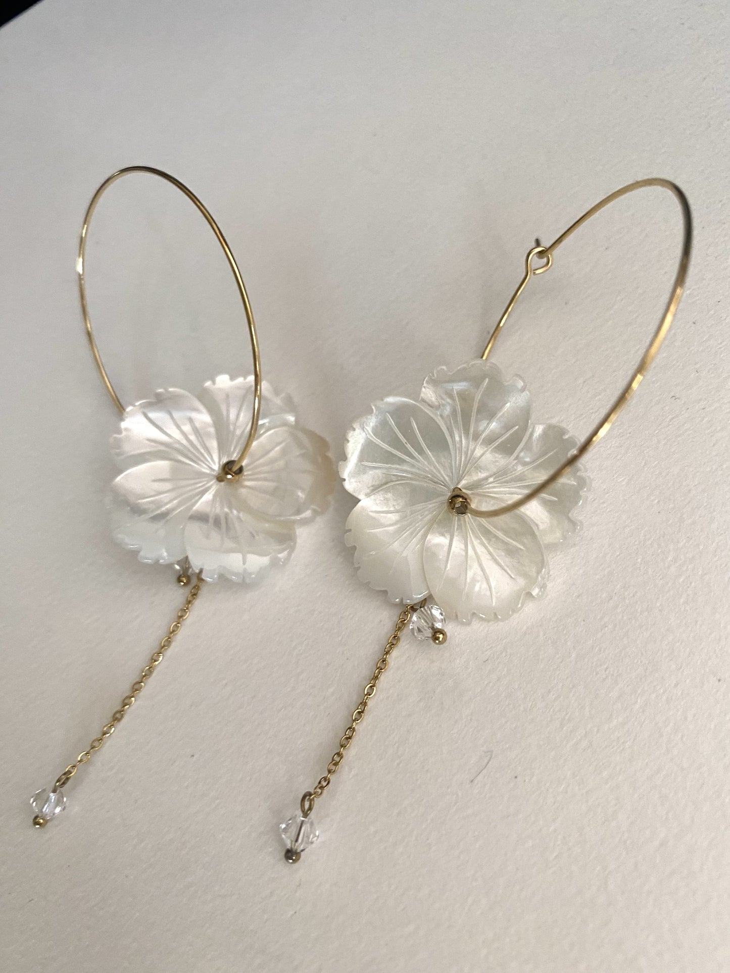 Boucles d'oreilles fleur de nacre
