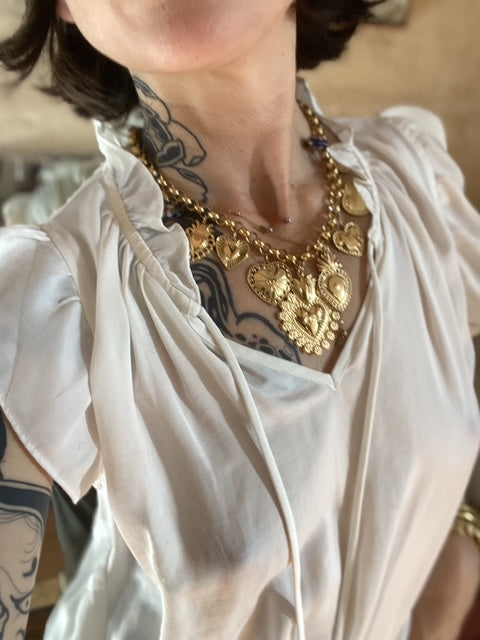 Collier coeurs baroques