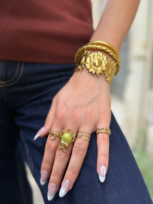 Bague Scarabée Dorée