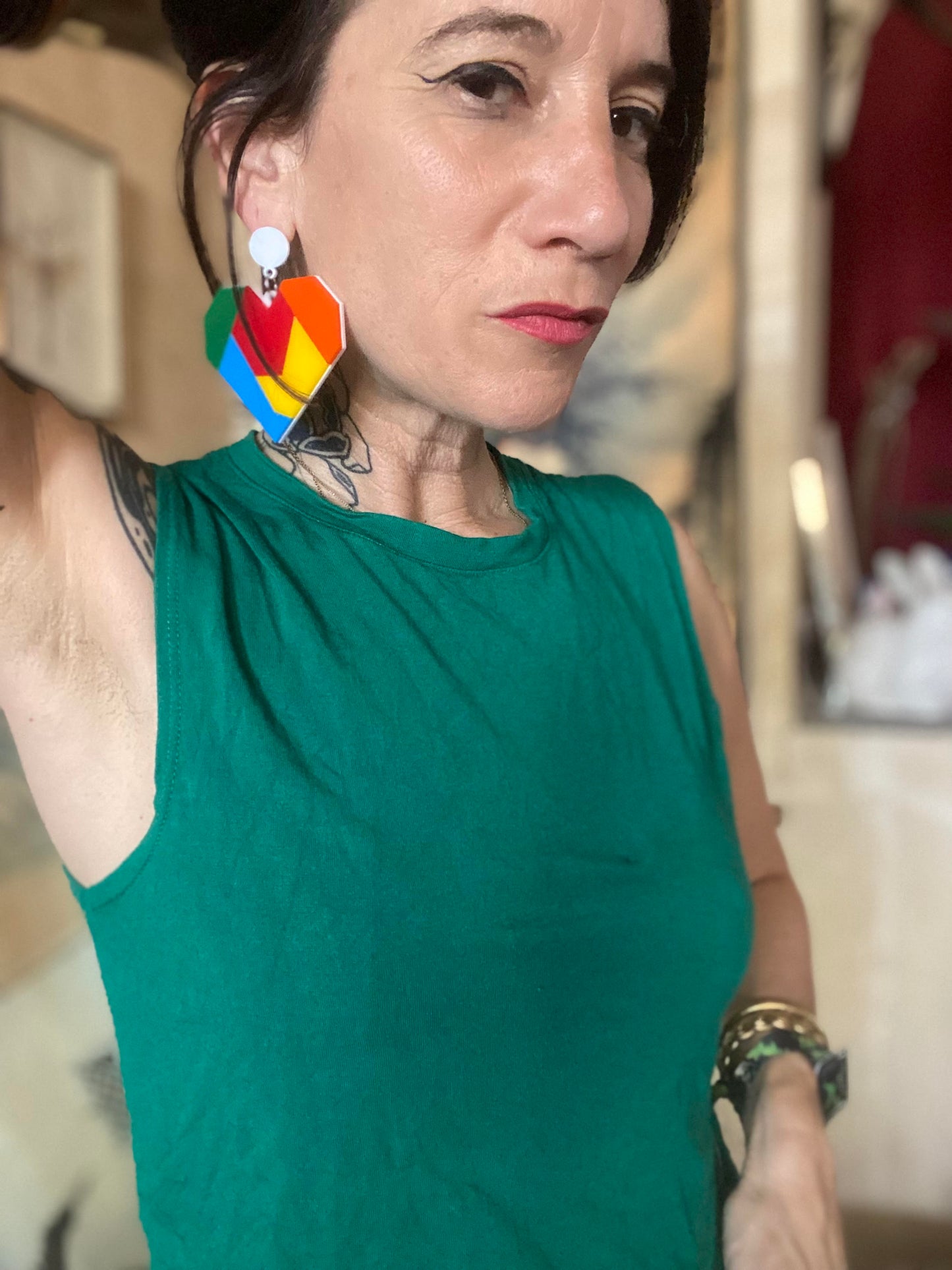 Boucles d’Oreilles Cœur XXL Multicolores