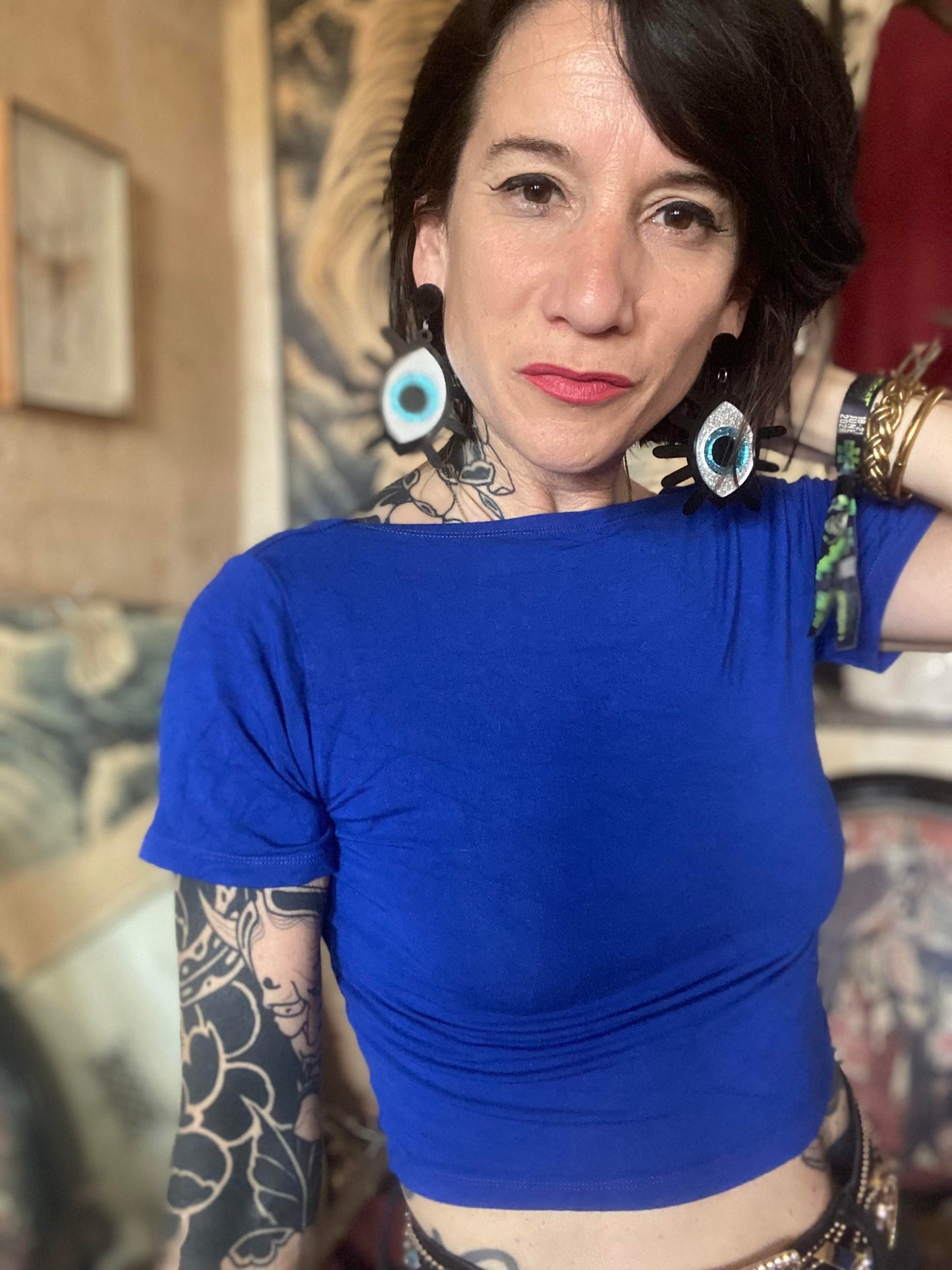 Boucles d’oreilles Œil Pailleté XXL