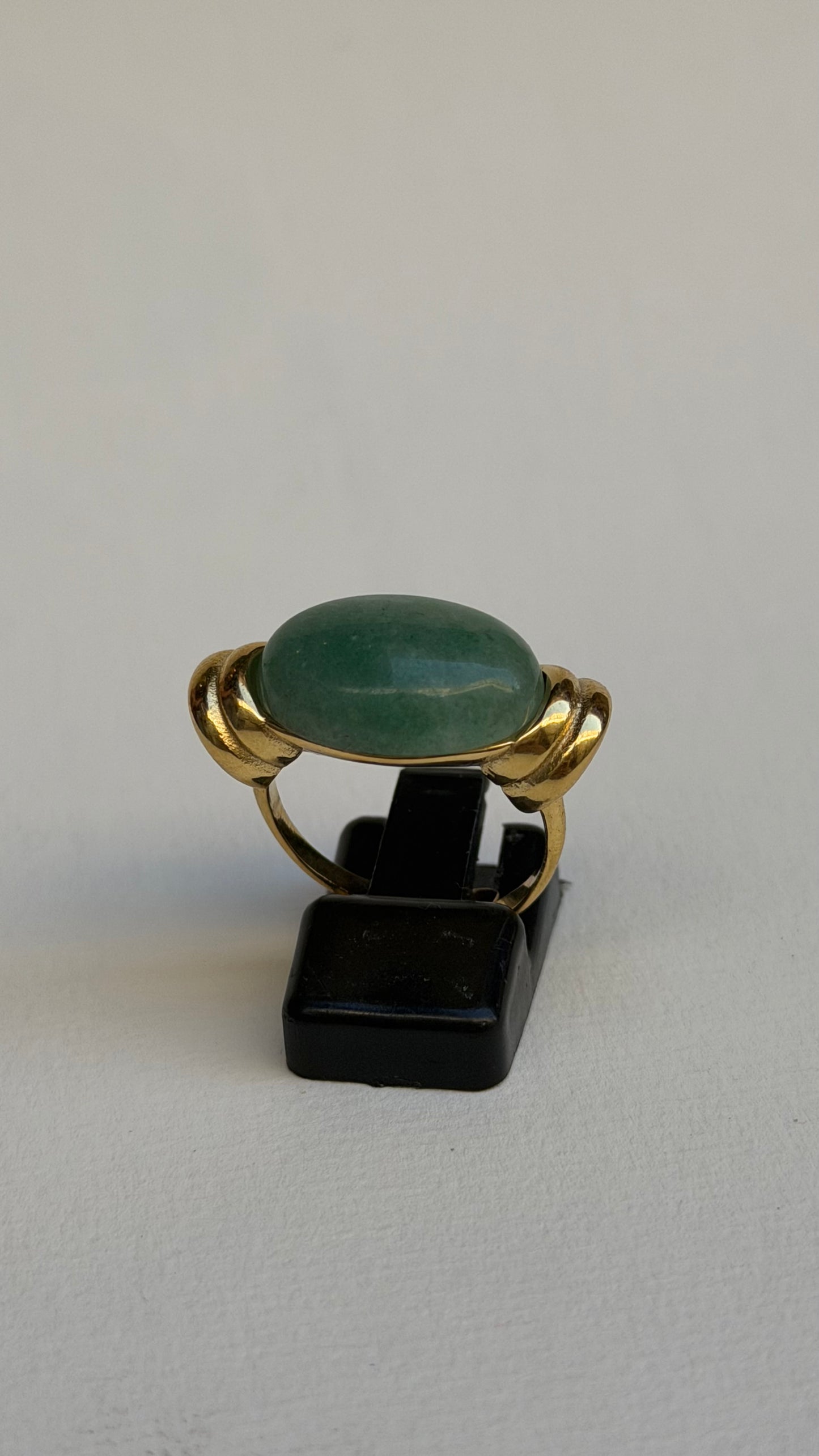 Bague Pierre Naturelle Verte et Dorée