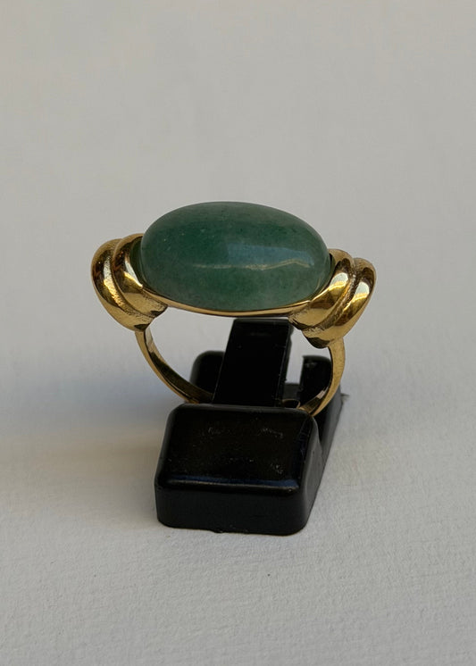 Bague Pierre Naturelle Verte et Dorée