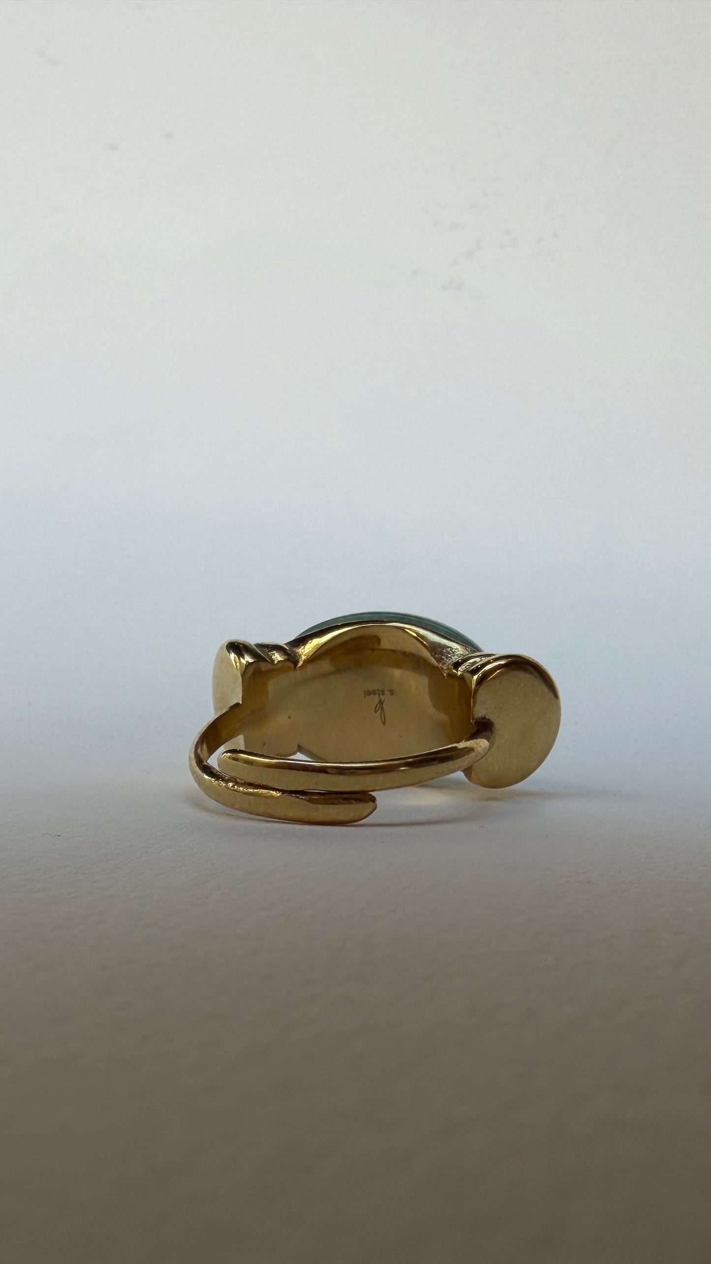 Bague Pierre Naturelle Verte et Dorée