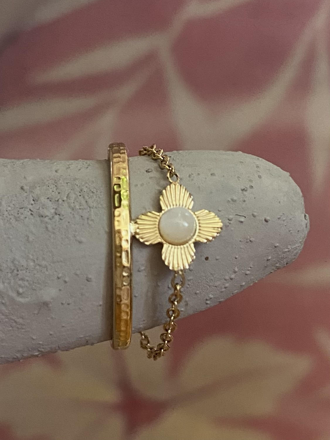 Bague double chaîne