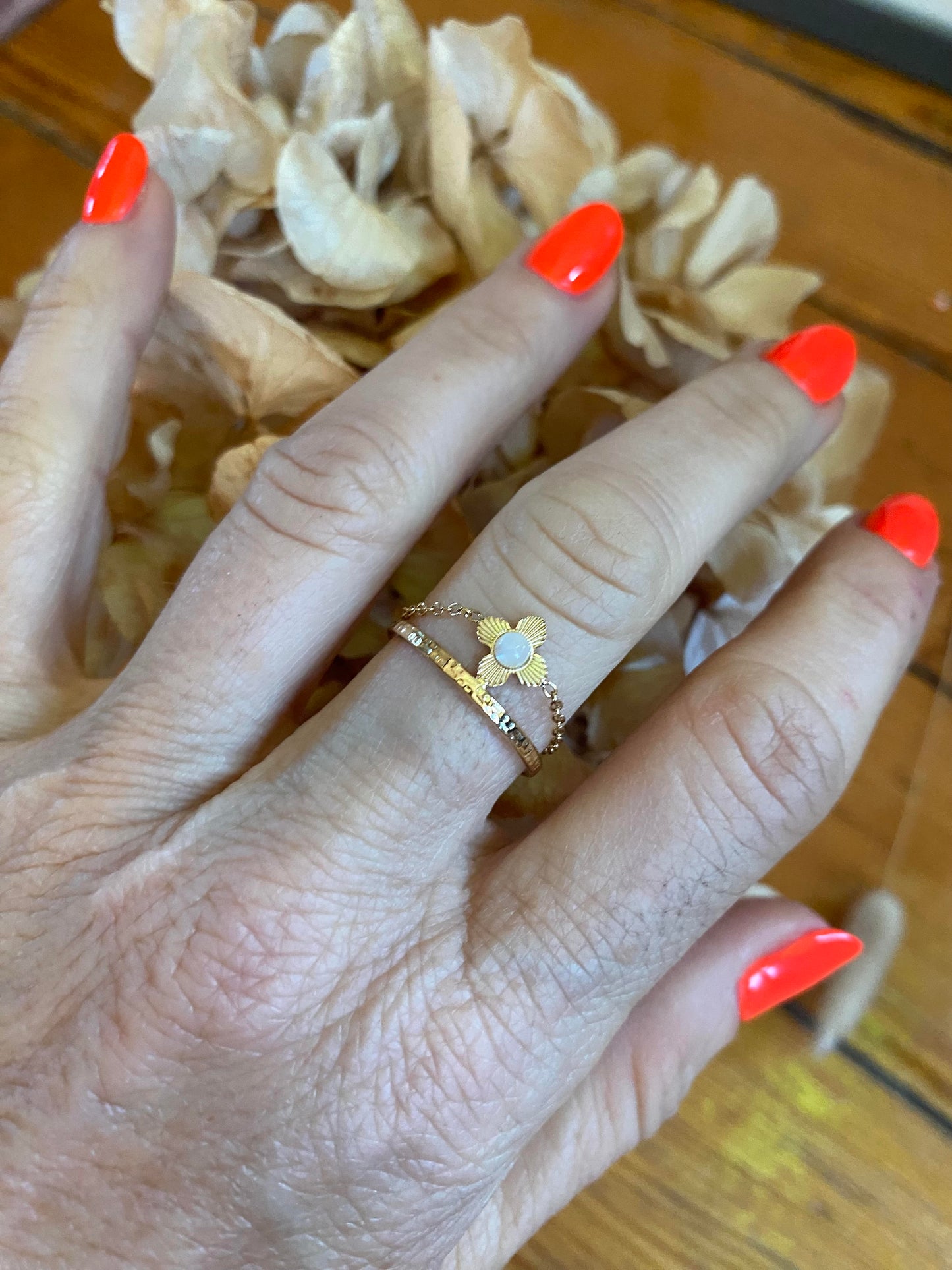 Bague double chaîne