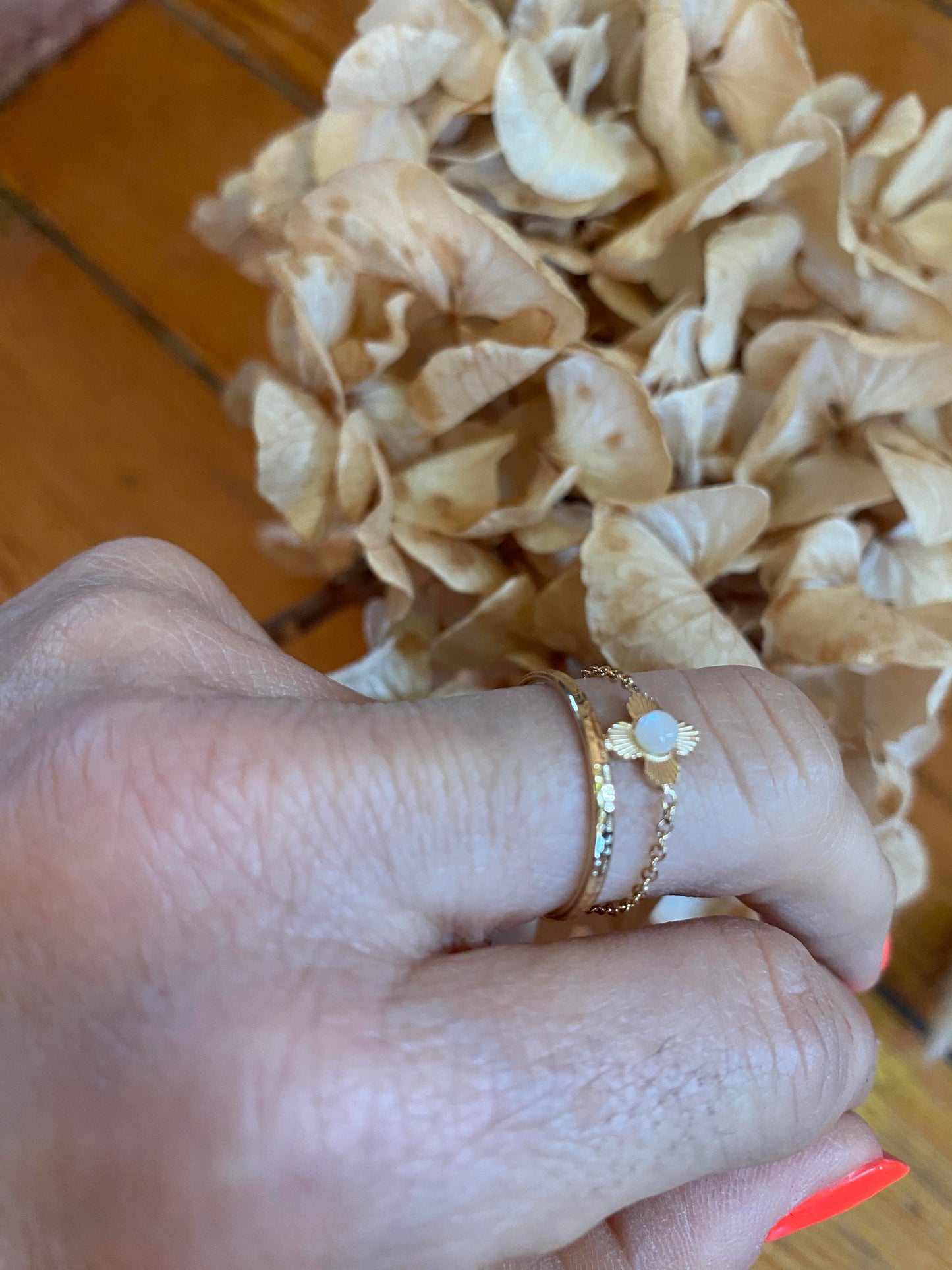 Bague double chaîne