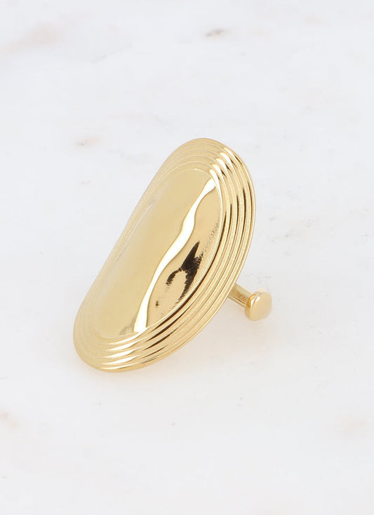 Bague Ovale Contour Strié