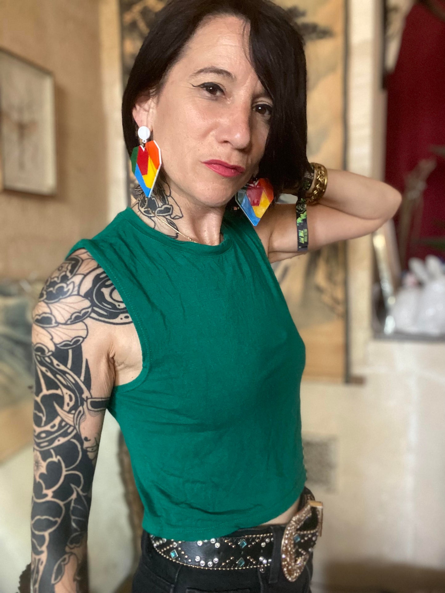 Boucles d’Oreilles Cœur XXL Multicolores