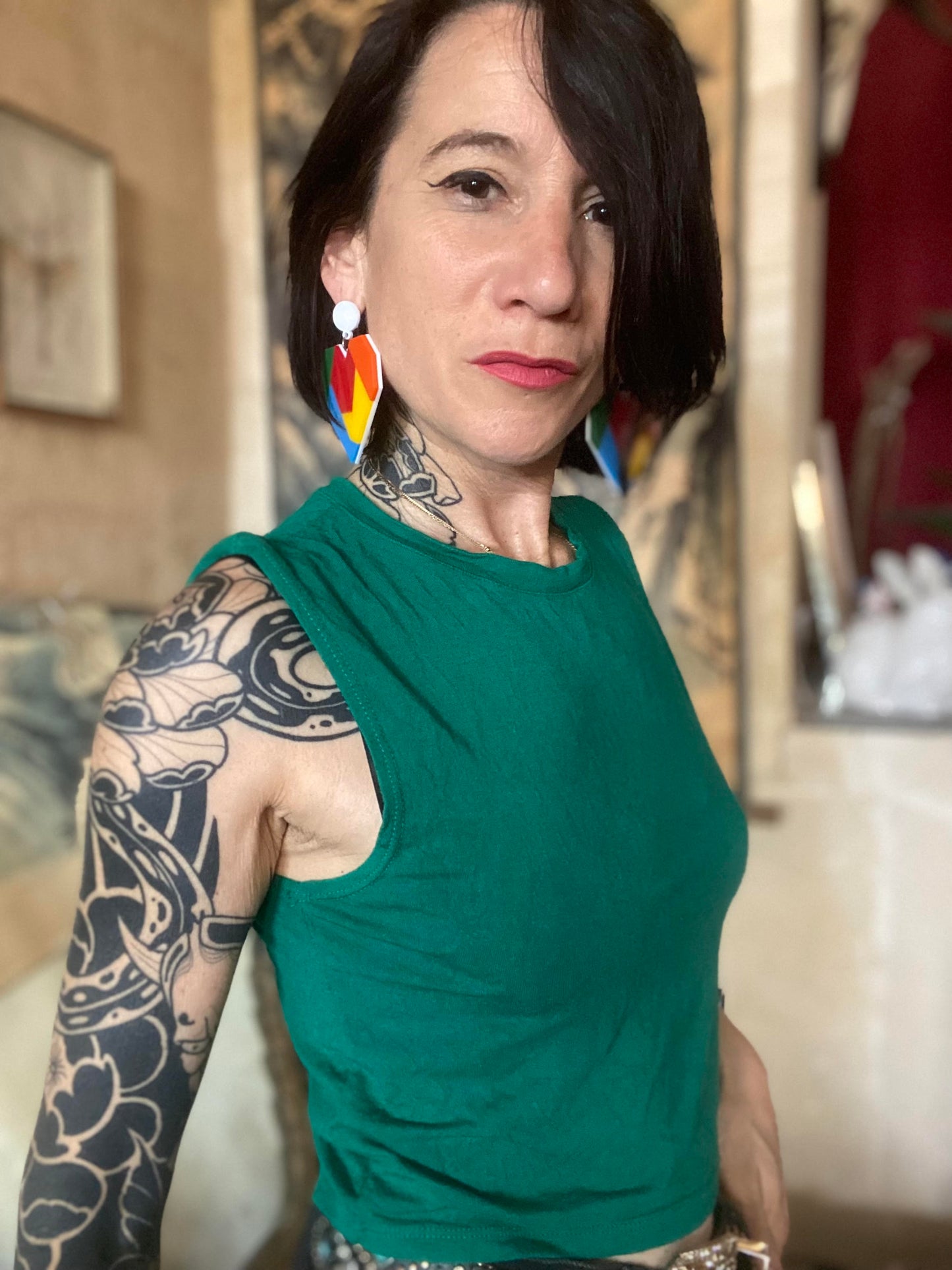 Boucles d’Oreilles Cœur XXL Multicolores