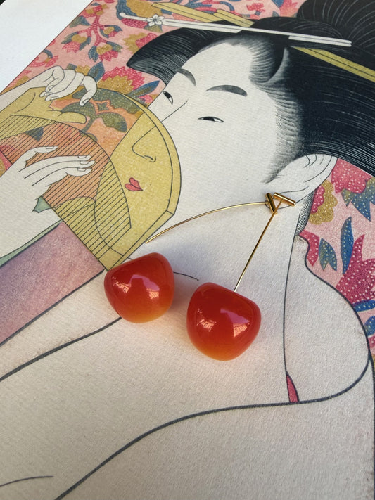Boucles d'oreilles Cerise Rouge intence