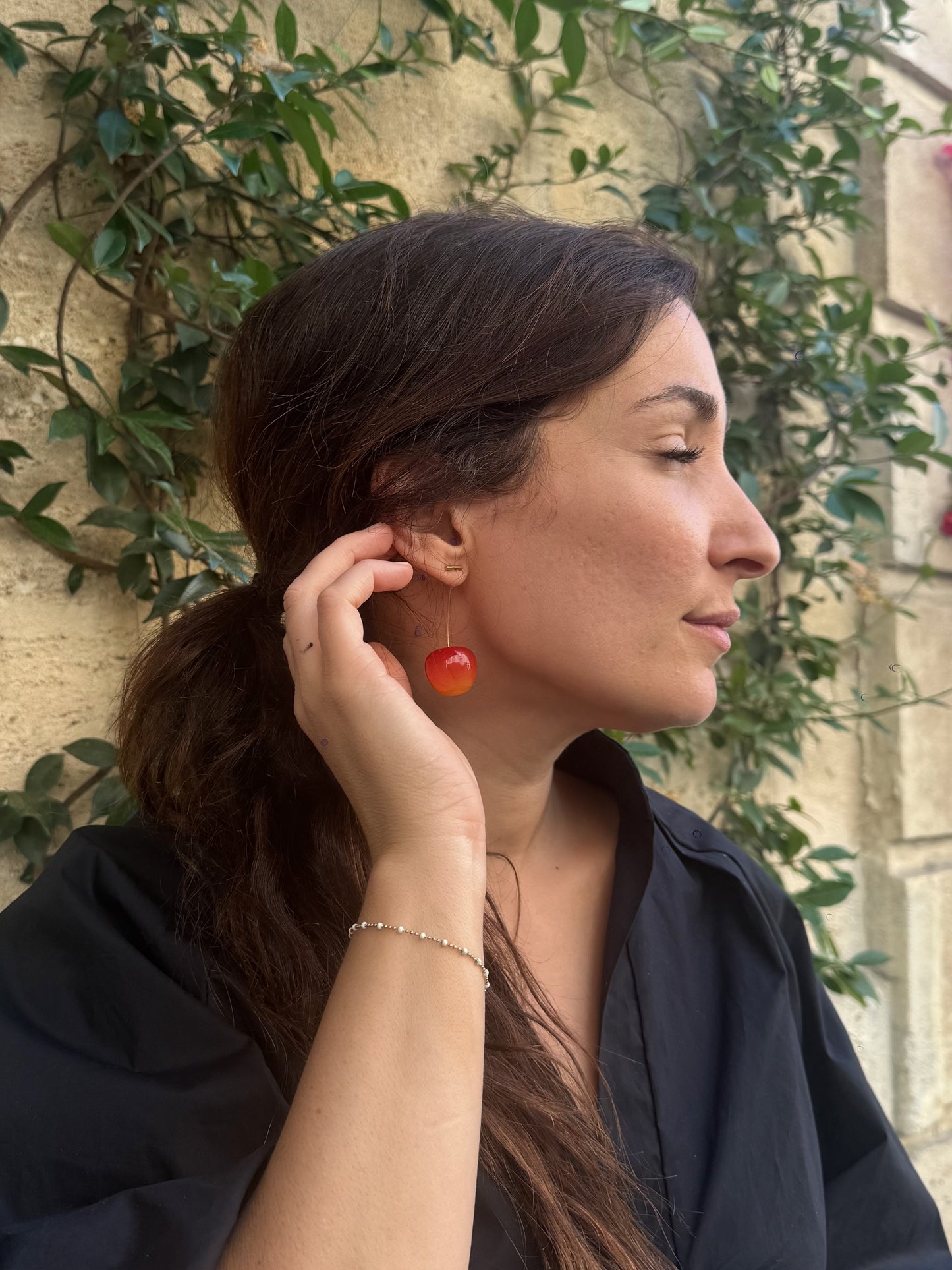Boucles d'oreilles Cerise Rouge intence