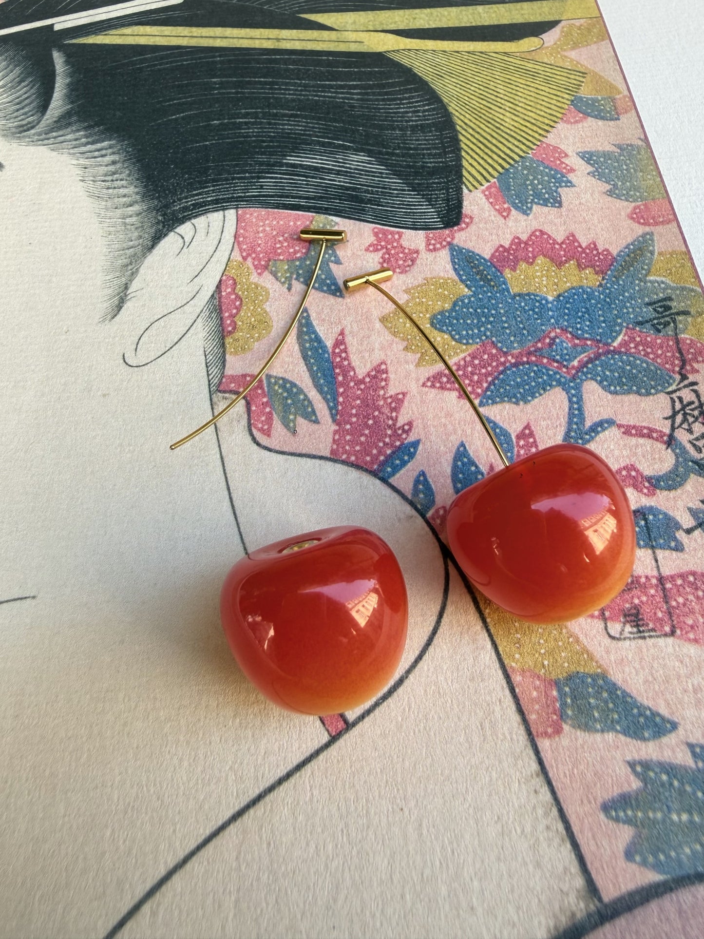 Boucles d'oreilles Cerise Rouge intence