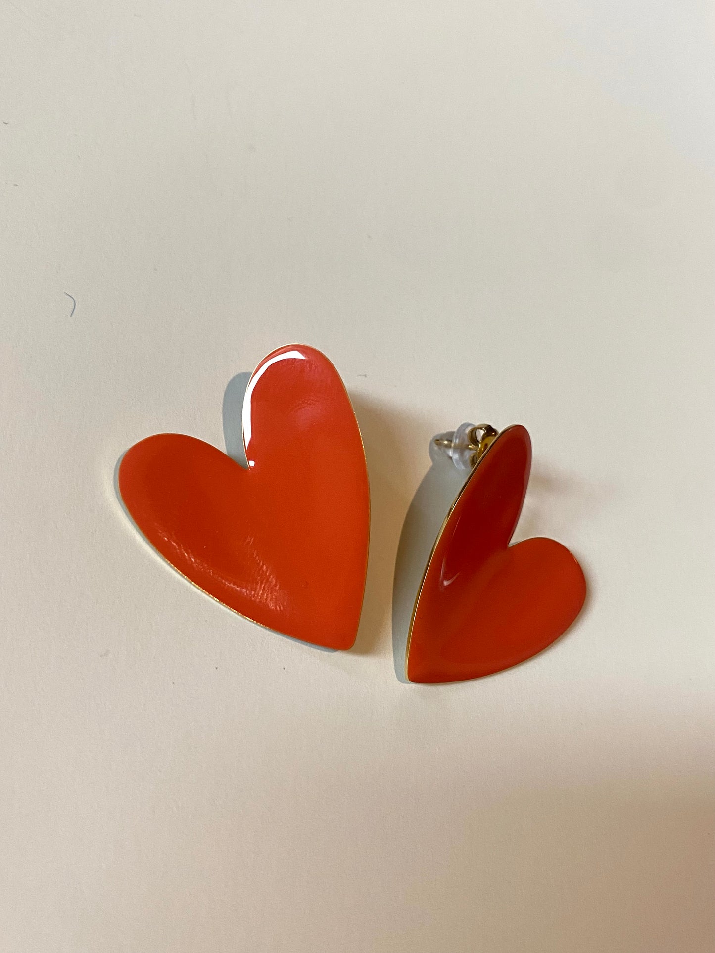 Boucles d'oreilles coeur orange