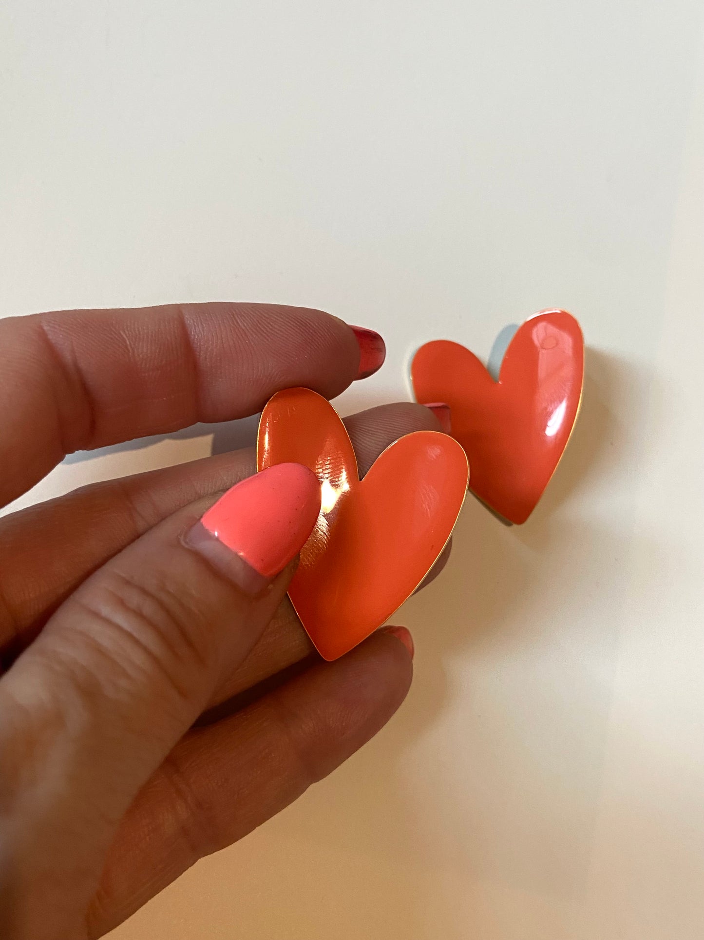 Boucles d'oreilles coeur orange