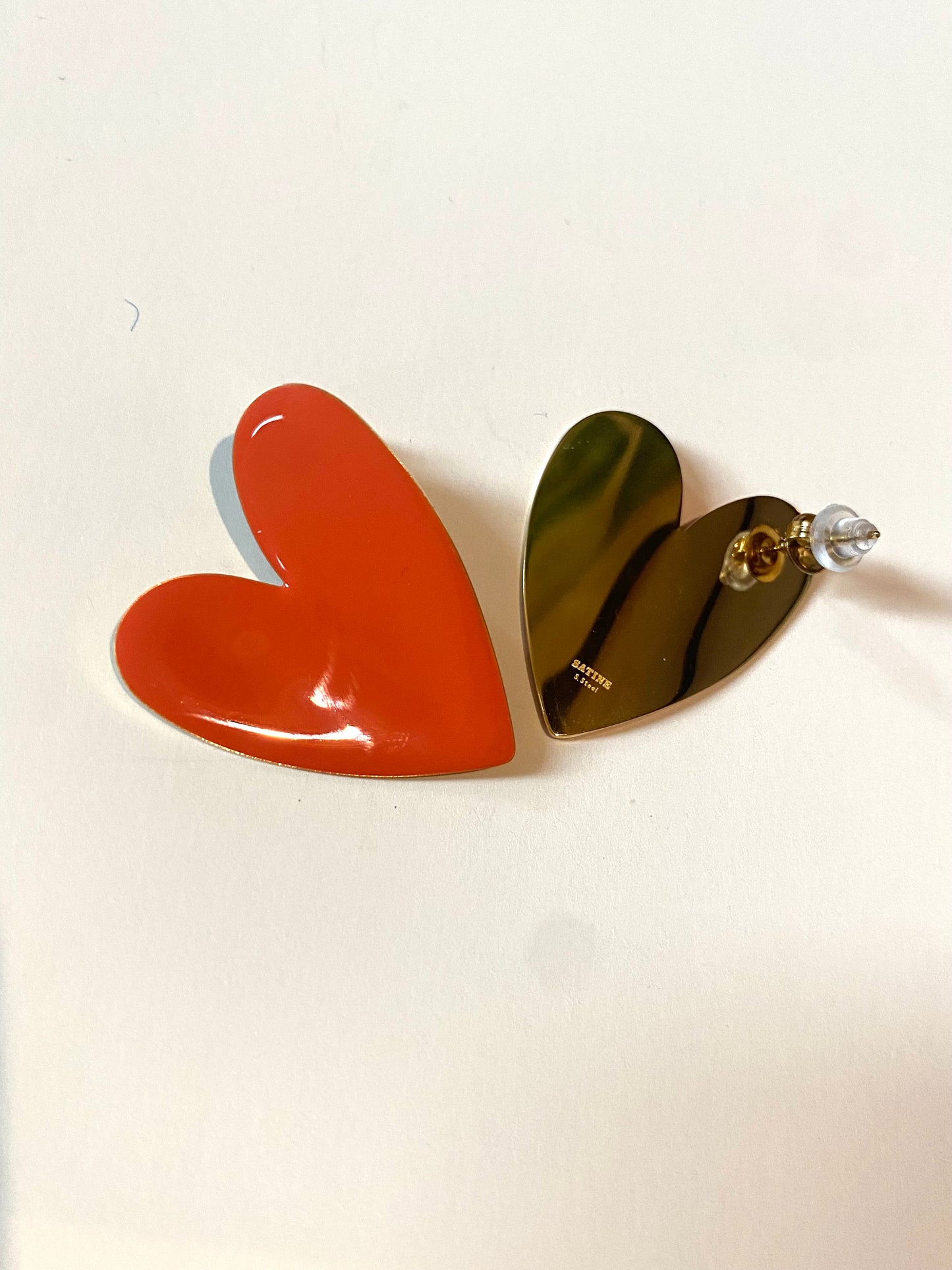 Boucles d'oreilles coeur orange