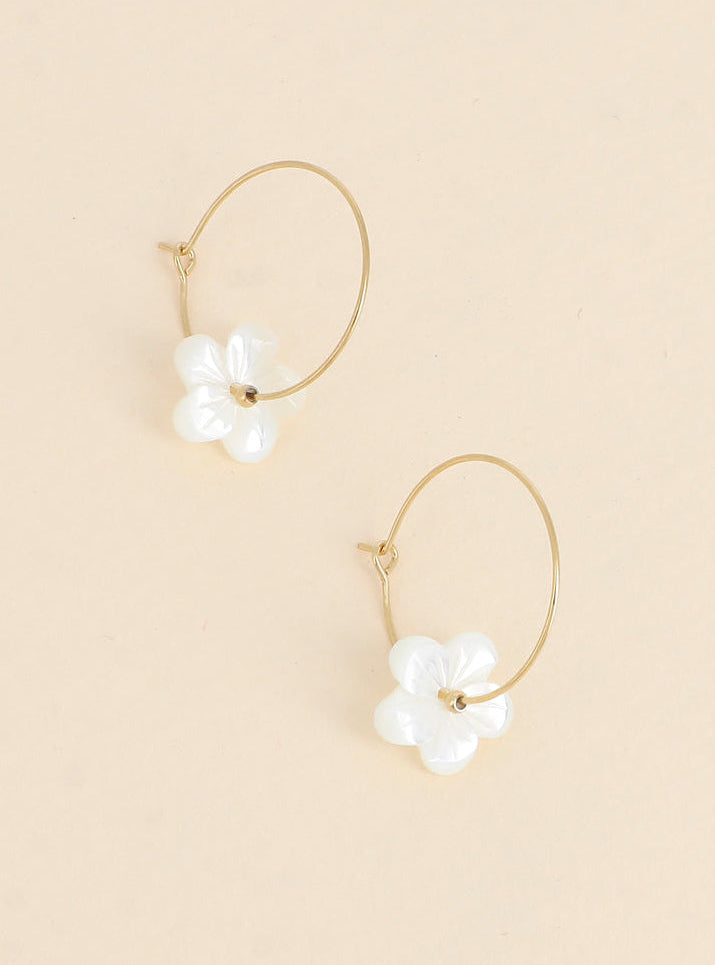 Petites Créoles Fleur de Nacre