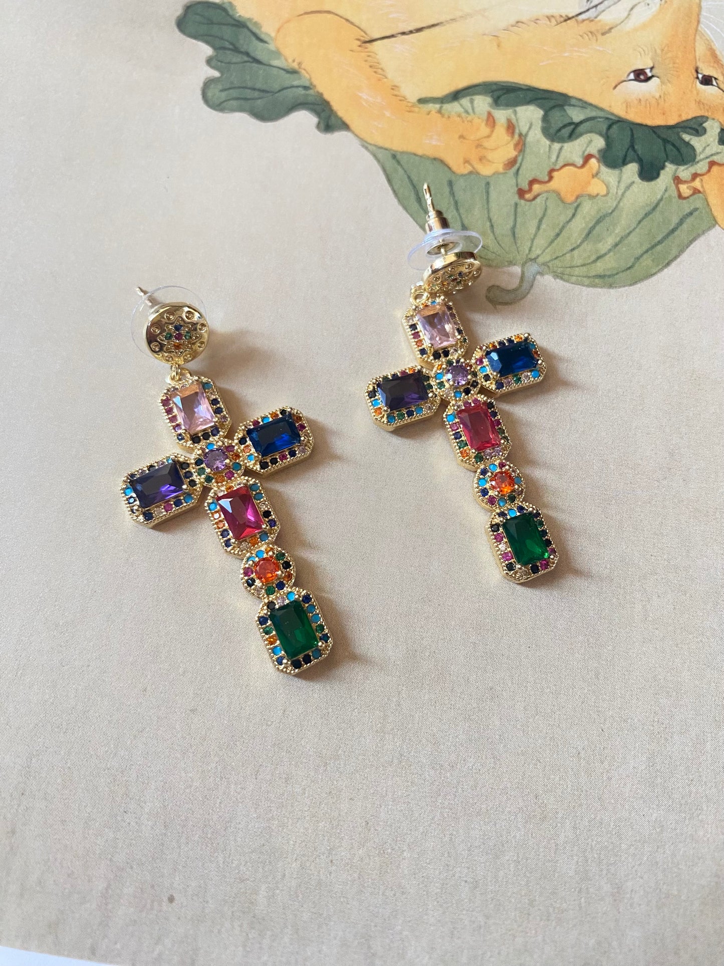 Boucles d'oreilles Croix Sara