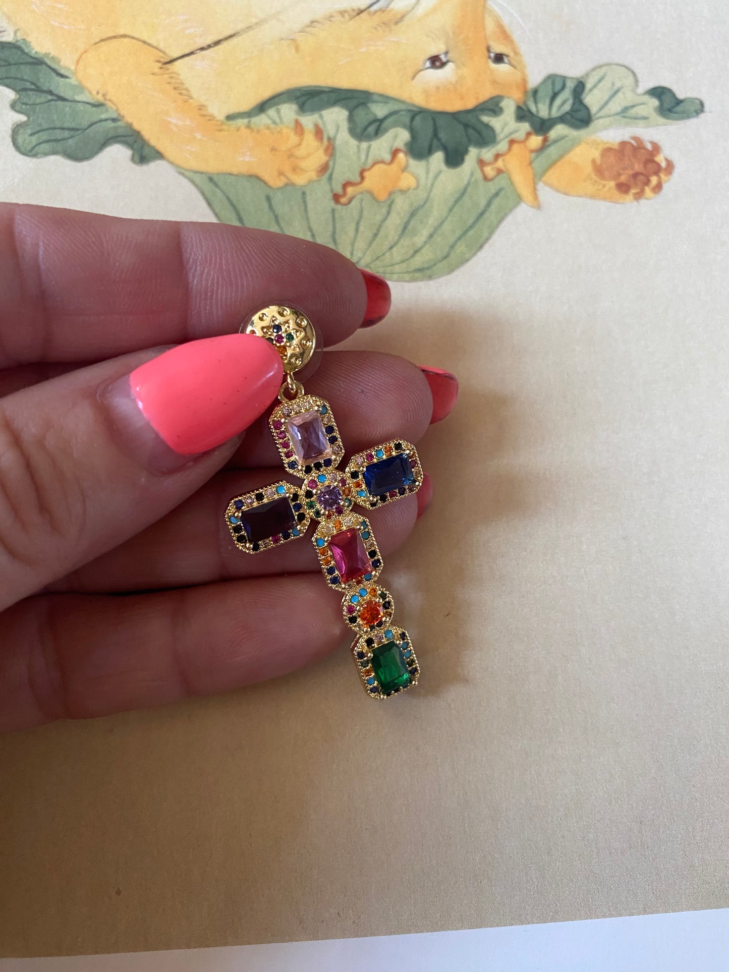 Boucles d'oreilles Croix Sara