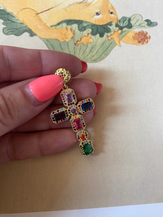 Boucles d'oreilles Croix Sara