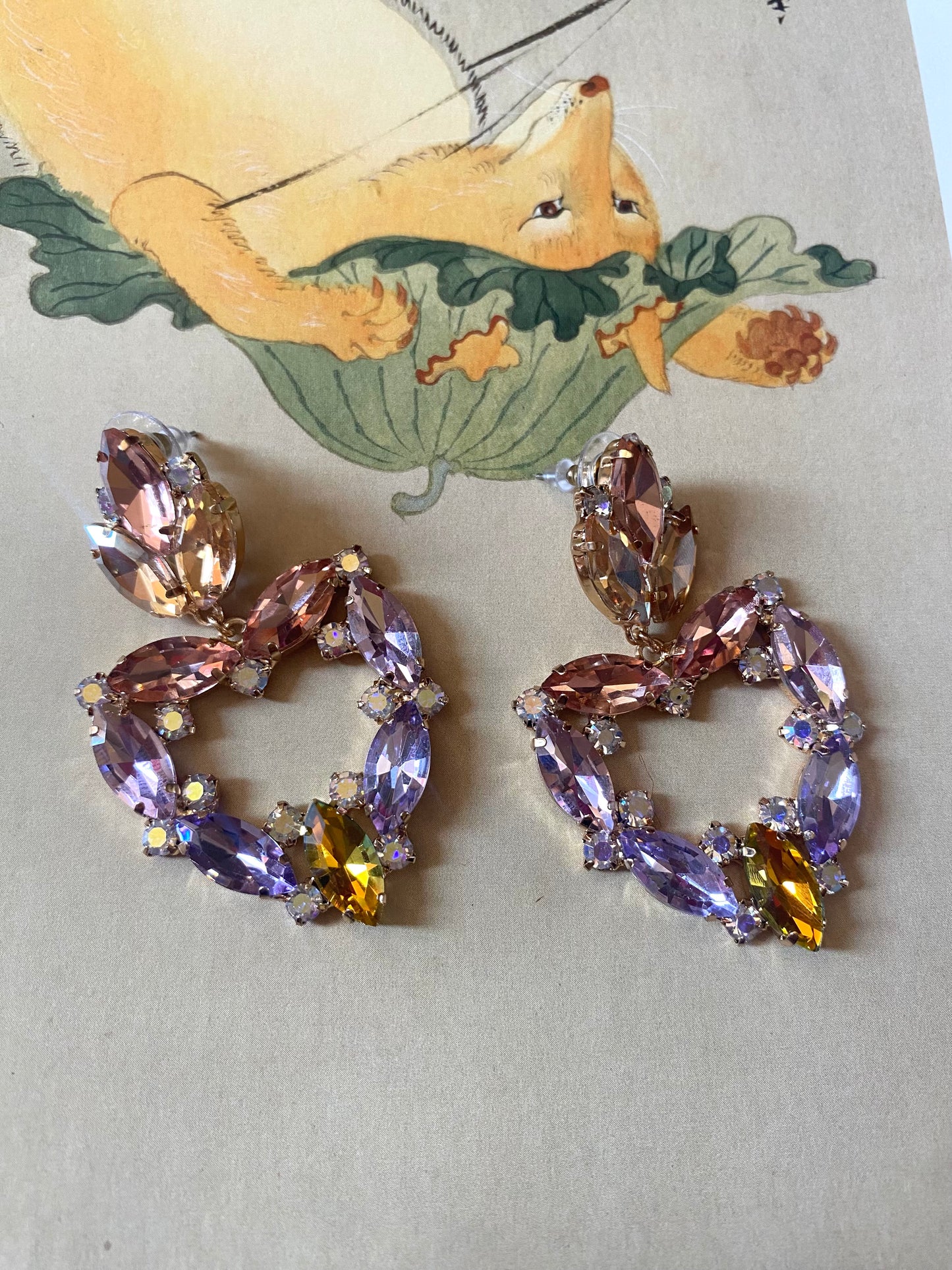 Boucles d'oreilles Diamants pastel