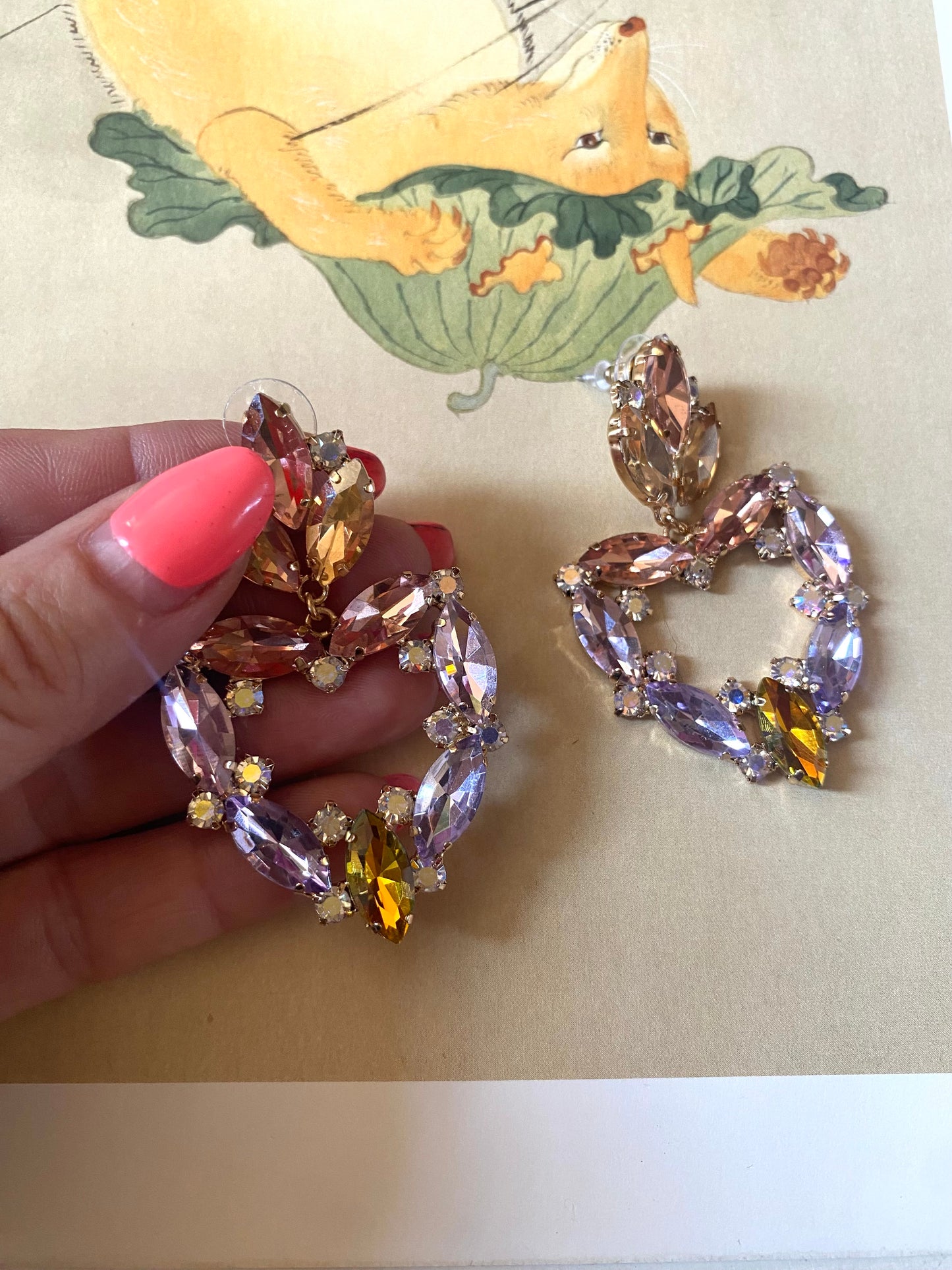 Boucles d'oreilles Diamants pastel