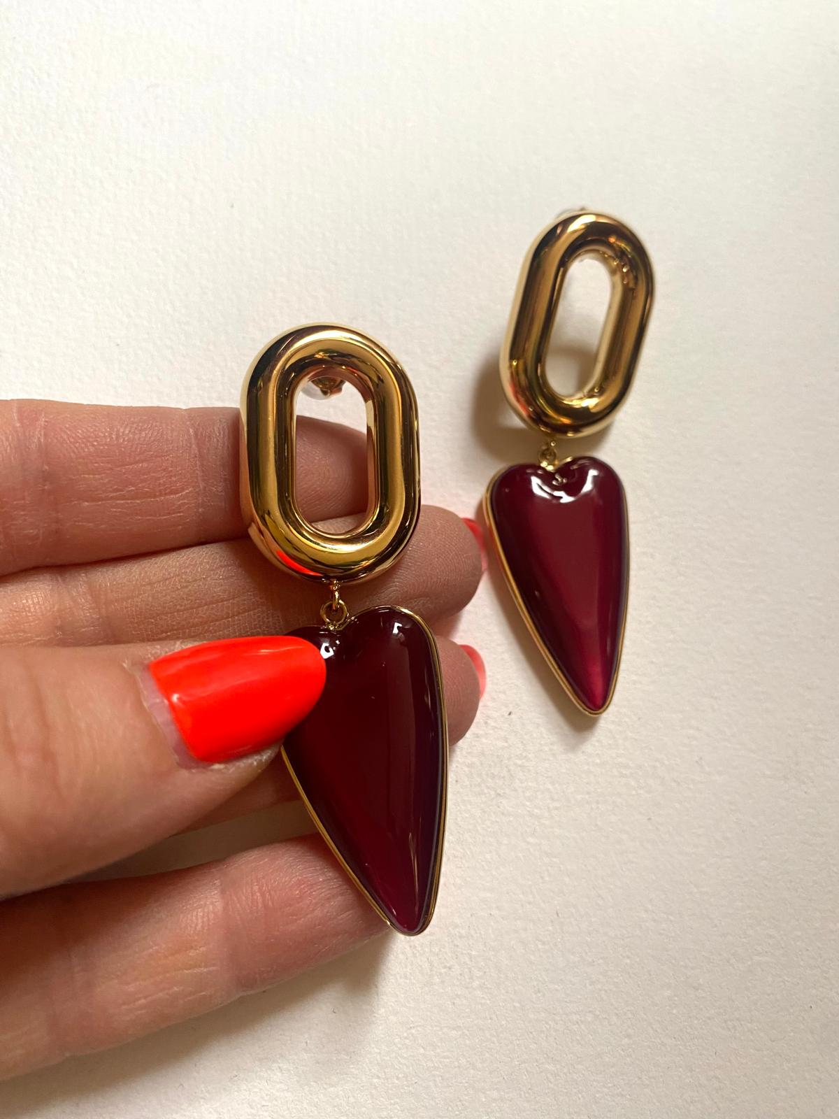 Boucles d'oreille Coeur Rita