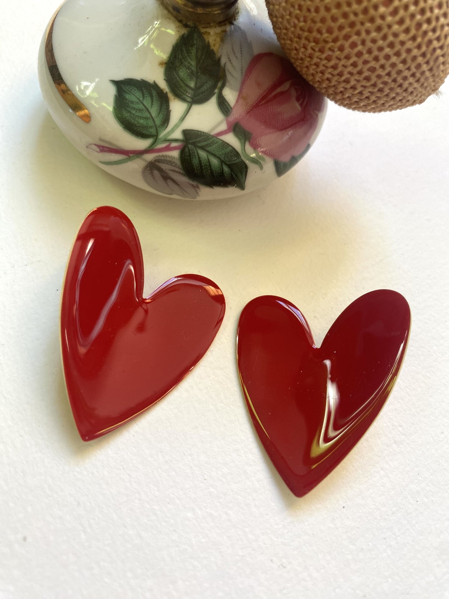 Boucles d'oreilles coeur rouge