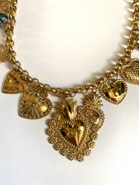 Collier coeurs baroques