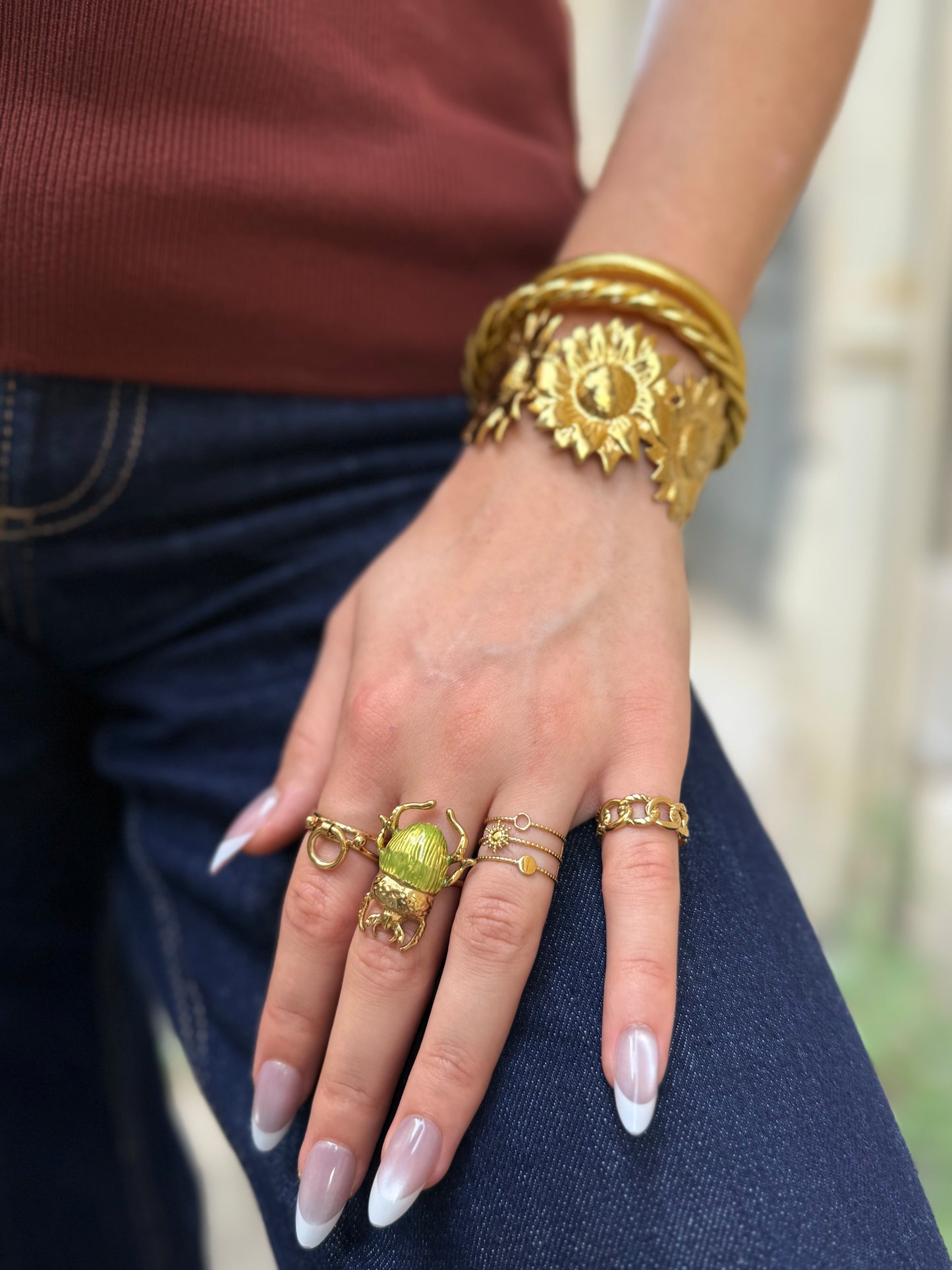 Bague Scarabée Dorée
