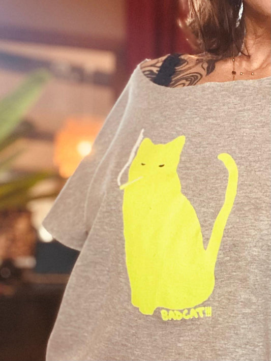 Top badcat jaune fluo