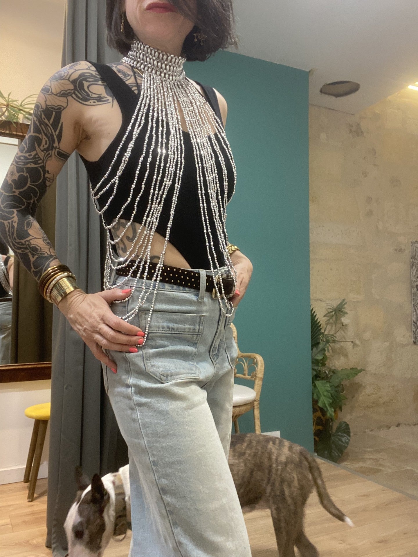 Collier fil argenté